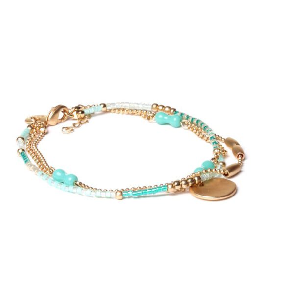 3-DELIG GOUD GROENE MIYUKI ARMBAND