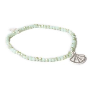 GROENE CRYSTAL ARMBAND ZILVEREN SCHELP