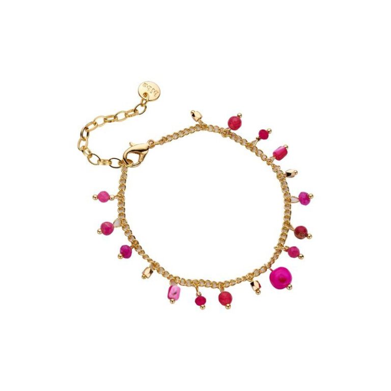 Gold und rosa Perlenarmband - Biba