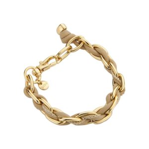 BEIGE GOUDEN ARMBAND METAAL IMITATIELEER