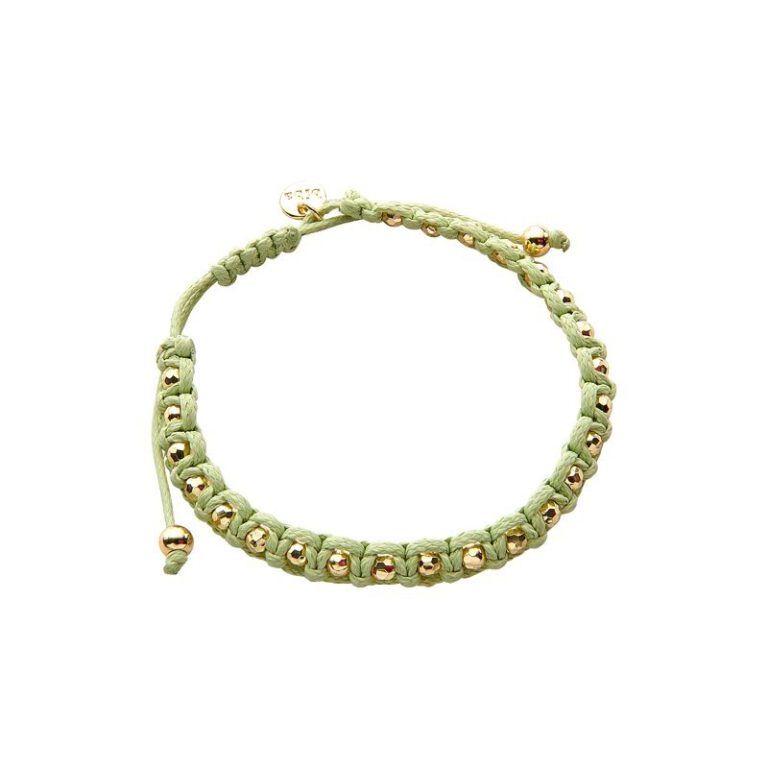 Green bracelet with golden beads "Indian summer" - Biba