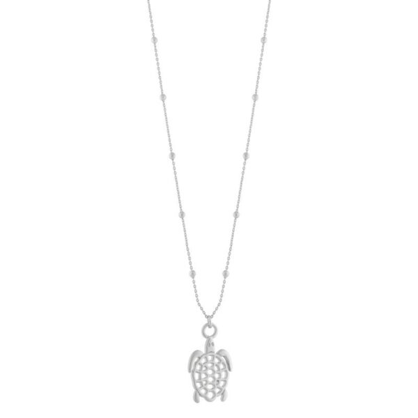 MAT ZILVEREN SCHILDPAD LANGE KETTING BALLETJES