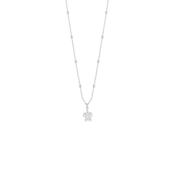 MAT ZILVEREN SCHILDPAD KETTING BALLETJES