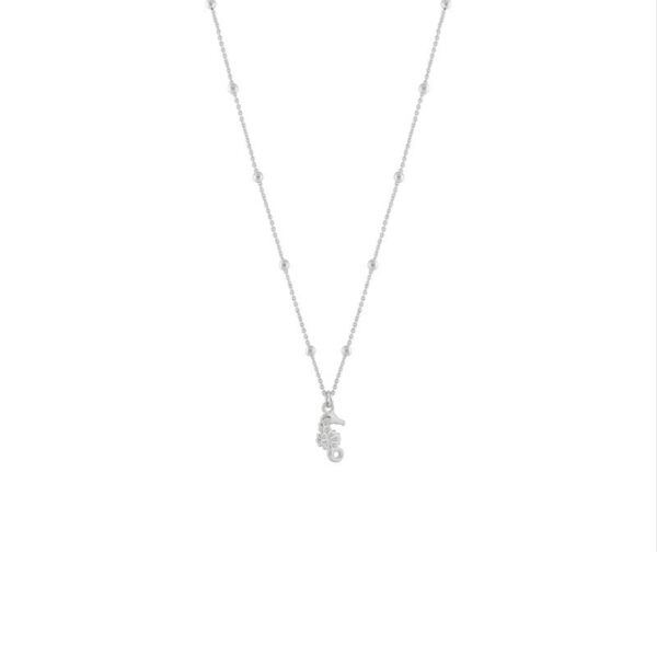 ZILVEREN ZEEPAARD KETTING BALLETJES