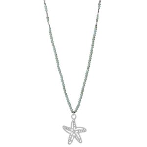GROENE KETTING MAT ZILVEREN ZEESTER