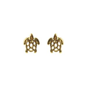 GOUDEN SCHILDPAD KNOP OORBEL