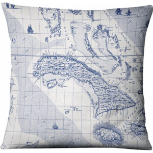 Kissenkarte blau/weiß 50CM