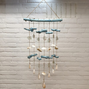 BLAUWE WINDCHIME GLAS-SCHELPEN - PARLANE