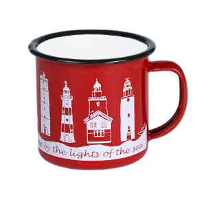 Red enamel mini mug (6X6CM) Lighthouses - Joyin