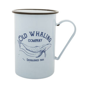 GROTE BLAUWE EMAILLE BEKER WALVIS