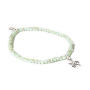 GROENE CRYSTAL ARMBAND ZILVEREN ZEESTER