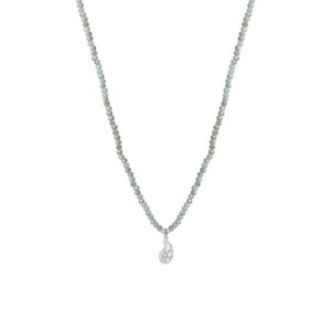 GROENE KETTING ZILVEREN HOORNSCHELP