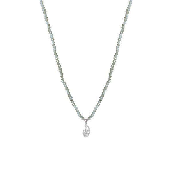 GROENE KETTING ZILVEREN HOORNSCHELP