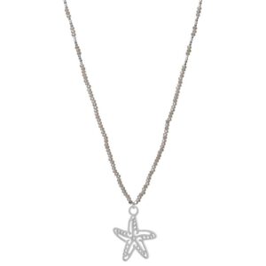 BEIGE KETTING MAT ZILVEREN ZEESTER