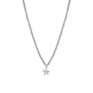 BEIGE KETTING ZILVEREN ZEESTER