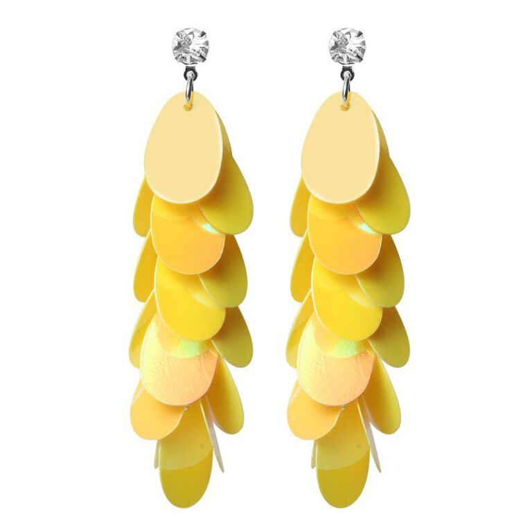 Yellow summer earring resin silver - Biba