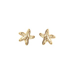 GOUDEN ZEESTER KNOP OORBEL