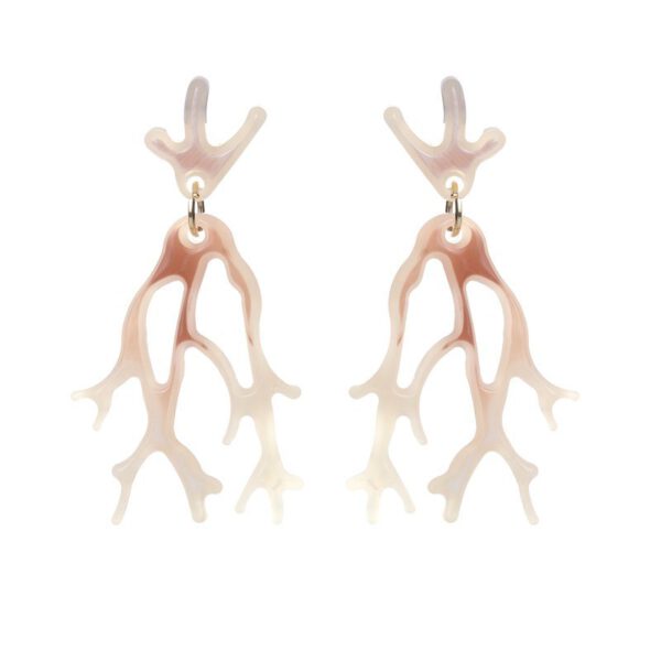 BEIGE KORAAL RESIN OORBEL