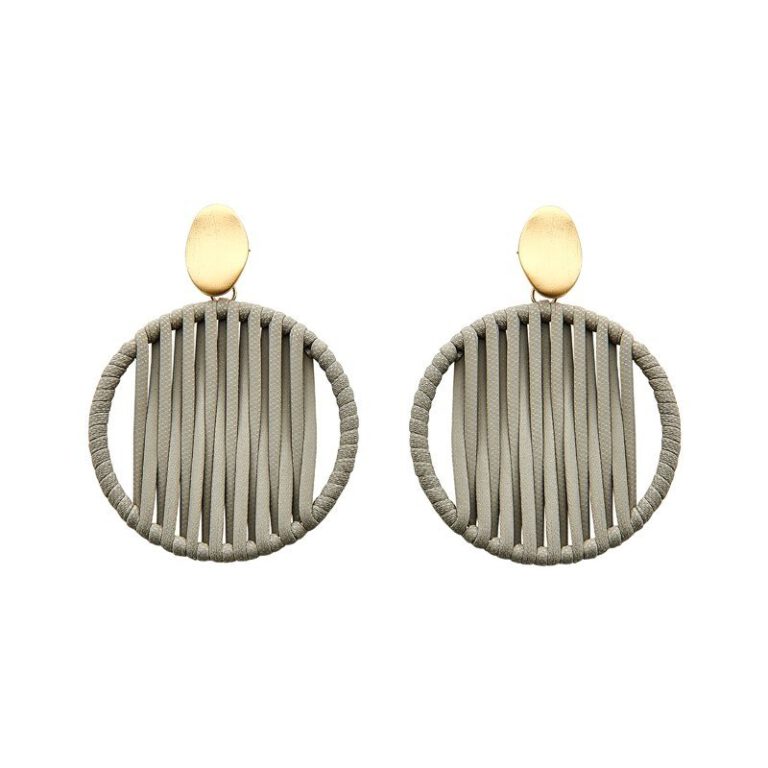 Gold-grey fabric earring - Biba