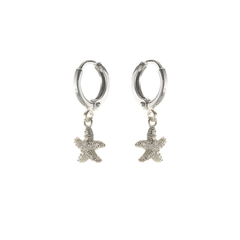 Starfish silver pendant earring - Biba