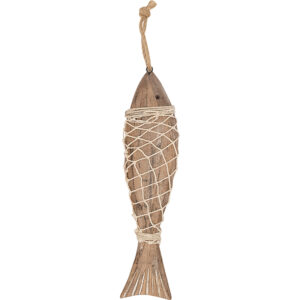 Houten vis in net