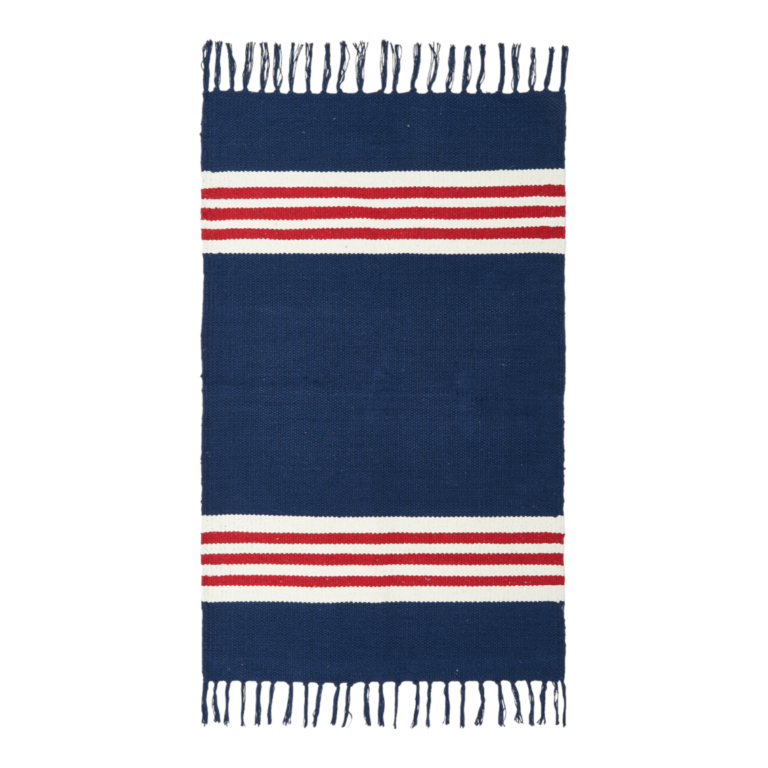 Kleed navy-rood-wit gestreept