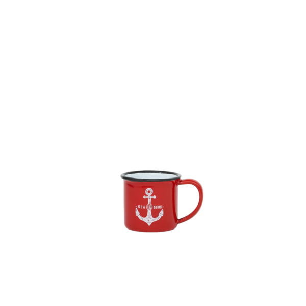 Emaille beker anker rood 5x5