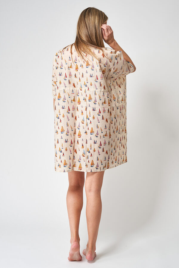 Crème Strand Tuniek zeilbootjes
