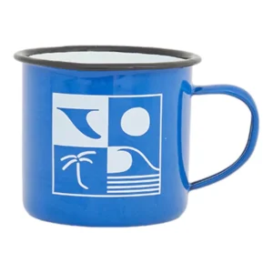 Emaille beker blauw Surfmood 8x8