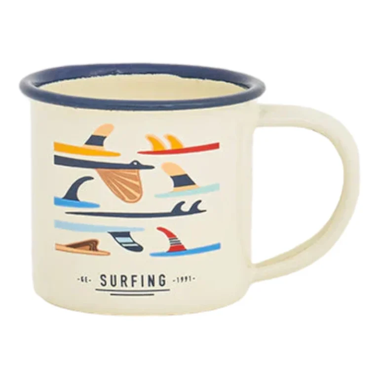 Emaille-Tasse Surfen 5x5