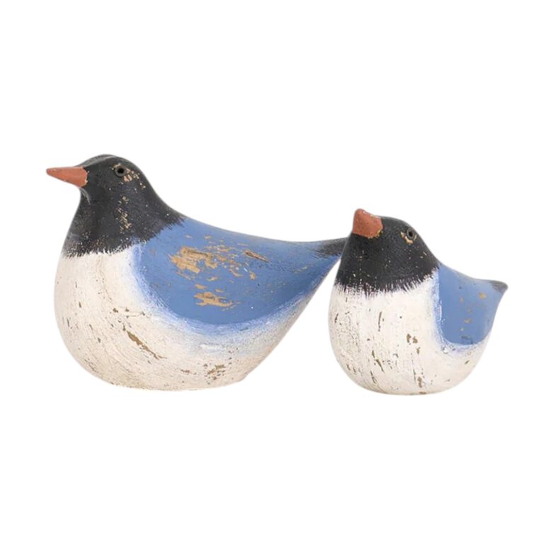 Kleine blaue Vogelstatue