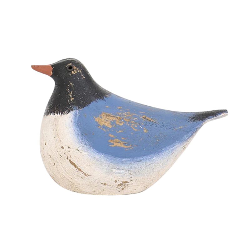 Große blaue Vogelstatue